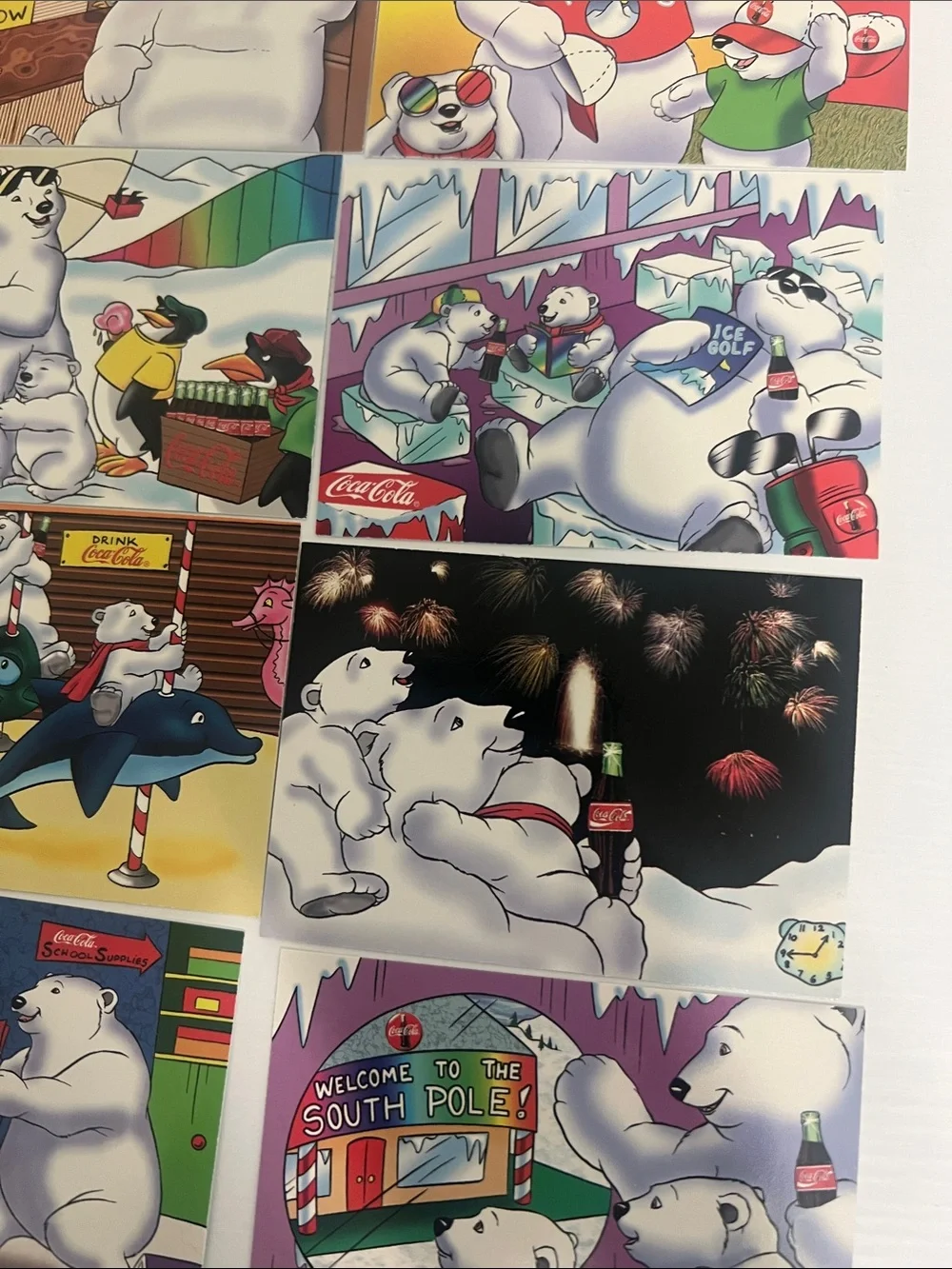 1996 South Pole Vacation Coca Cola Polar Bears Trading Cards (15) - Lot #3